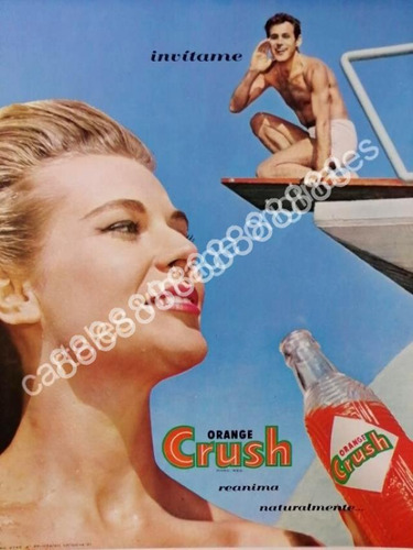 Cartel Retro Refresco Orange Crush 1961 Invitame /24