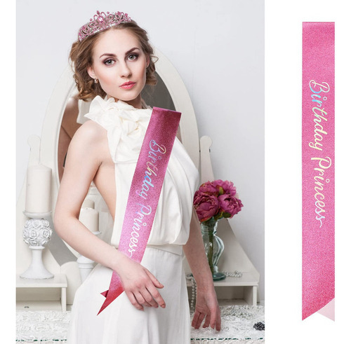 Tiara De Cumpleañera, Corona De Princesa Coronada Con Banda