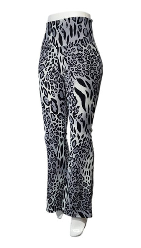 Calza Pata Elefante Animal Print, Pantalón Flare 