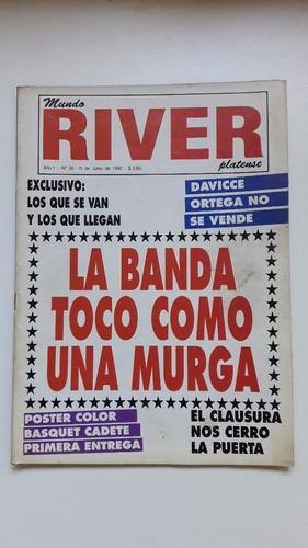 Mundo Riverplatense 30 Poster Basquet Cadete 15 Junio 1992