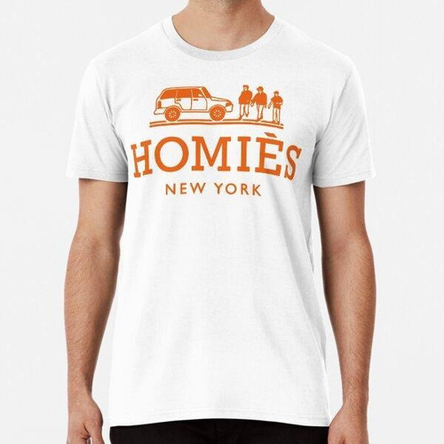 Remera Homies New York Color Naranja Logo Algodon Premium 
