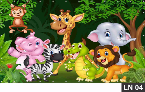 Imagem 4 de 6 de Painel De Festa Aniversário Safari Baby 2,00x2,00m Lona