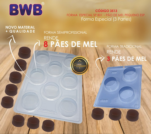 Molde Pão De Mel Pequeno Bwb Silicone Sp801 8 Cavidades