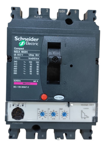 Disjuntor Nsx160h Mic 2.2g 160a 3p C16h3 - Schneider