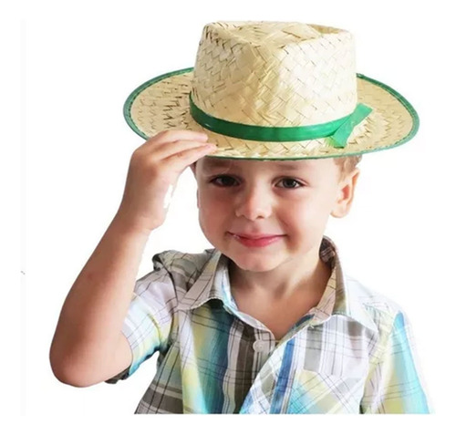 1 Chapéu Festa Junina Palha Caipira Infantil Cowboy São João