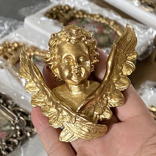 Adorável Estátua De Anjo Resina Querubim Escultura De