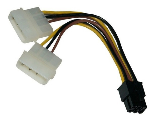 Controla Cable Poder Tarjeta Video Pci-ex 6pin 4pin Molex X2