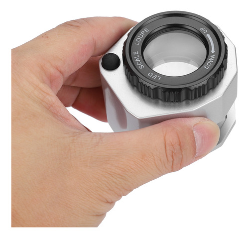 Lupa Para Joyería Con Escala Uv Led De Metal De 30 Aumentos