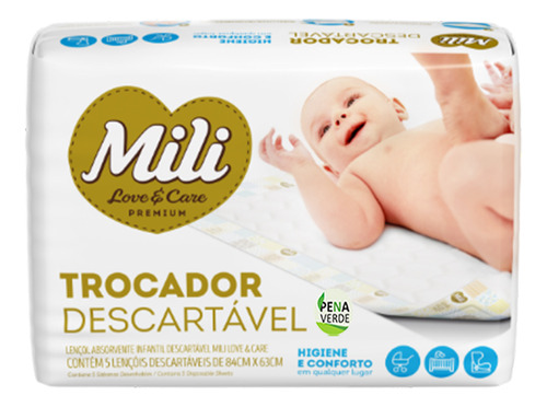 Lencol Absorvente Trocador Descartavel Mili Love & Care