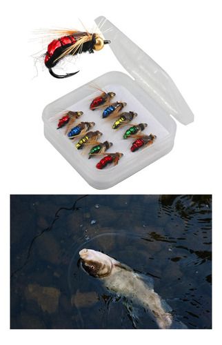 10x Cebo De Pesca Con Mosca, Cebo De Pesca Con Anzuelos, De