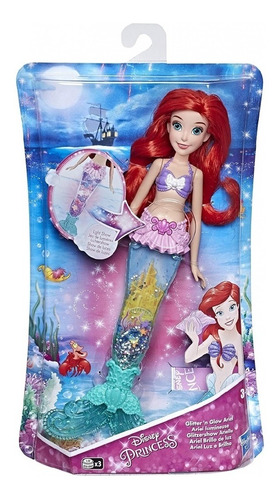 Disney Princess Ariel Luz E Brilho Glitter Hasbro E6387