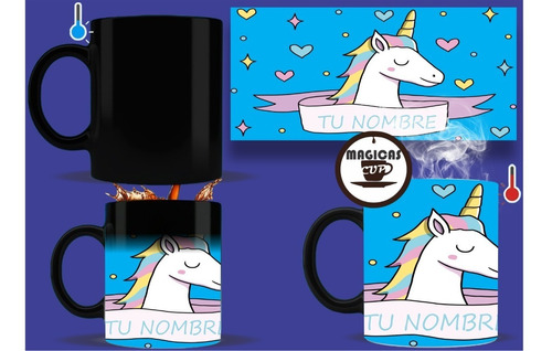 Taza Mágica Unicornio Nombre Personalizable