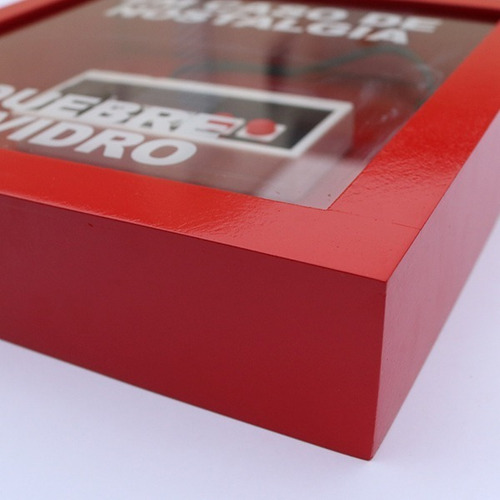 Quadro Caixa Em Caso De Nostalgia Quebre Vidro 8 Bits Cor Padrão