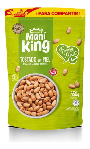 Mani Tostado Sin Sal 350gr Mani King Kosher