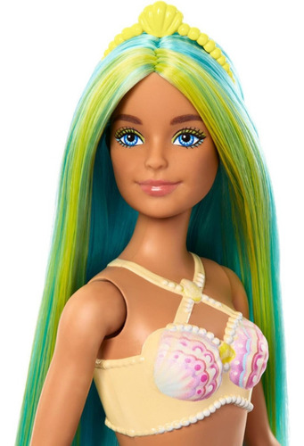 Mattel muñeca barbie de fantasía con forma de sirena articulada surprise