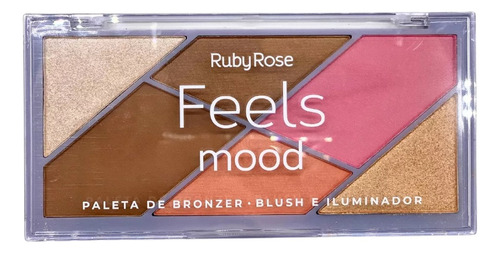 Quarteto De Blush E Iluminador Contorno Feels Mood-ruby Rose Tom Da Maquiagem Cor 1