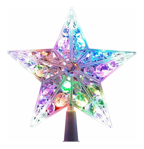 Punta De Arbol Navidad Forma Estrella Elige Color 15leds
