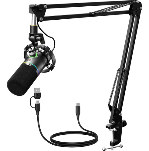 Maono Xlr/usb Kit De Micrófono Dinámico, Rgb Podcast Mic...
