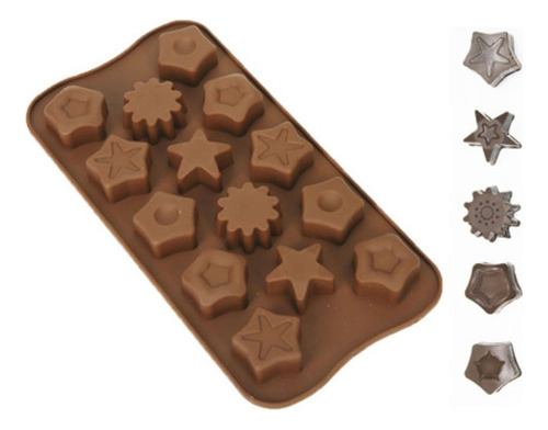 Molde Forma Silicone Silverchef Confeitaria Formato Estrelas
