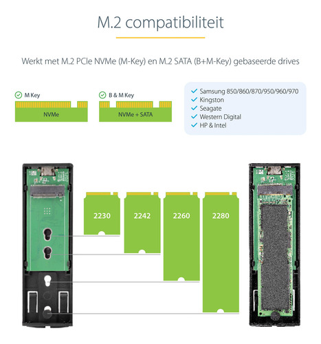 Carcasa Startech.com Usb-c 10gbps Para M.2 Nvme O M.2 Sata