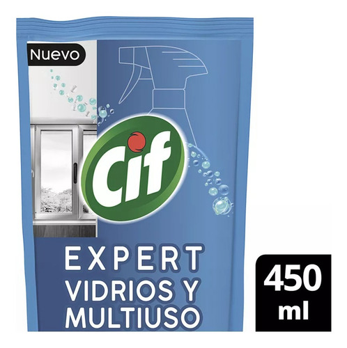 Kit Limpiadores Repuesto Cif Antigrasa Vidrios Baño 450 Ml