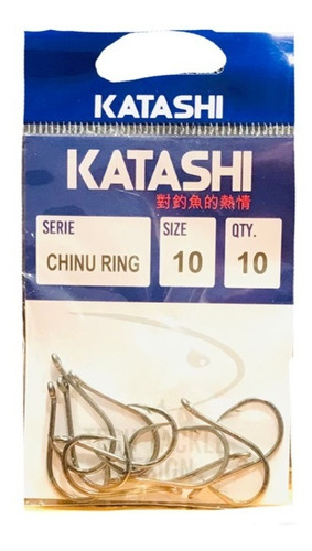 Anzuelos Katashi Chinu Ring N° 10  Blister X 10 Unidades 