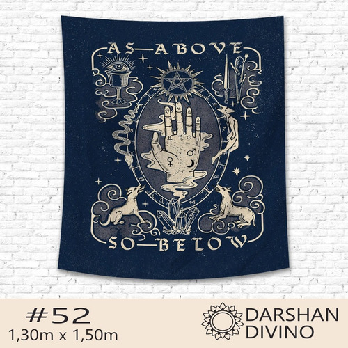 Imagen 9 de 10 de Tapiz Lona Tarot Astrologia Zodiaco Luna Unicos! 1.30x1.50m