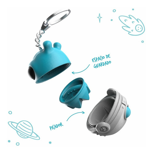 Cogonauts Mini Unaki - Llavero Picador Color Celeste Miniunaki