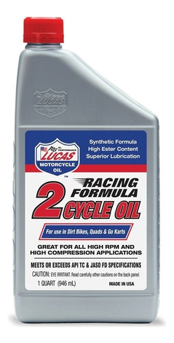 Lucas Oil Racing Sintetico 2 Cycle Oil 1 L/6