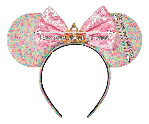 Diadema Para El Cabello, Con Orejas De Minnie Rojas Con