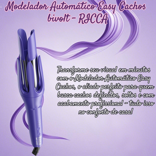 Modelador Automático Easy Cachos Bivolt - Ricca Lilás