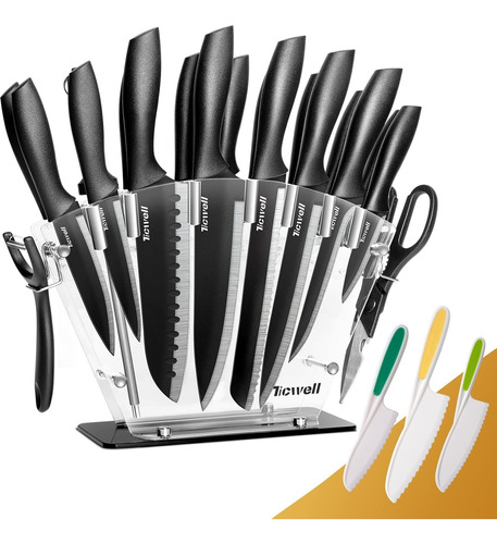 Kitchen Knife Set 23 Pieces Include 3 Pcs Toddler Knife Ticw