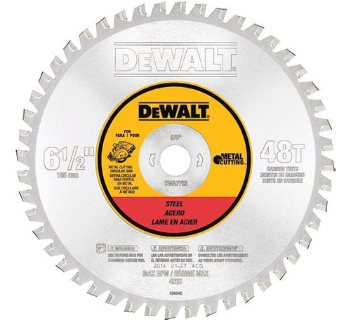 Dewalt Dwa7762 48 Dientes De Metal Ferroso De Corte 58inch A