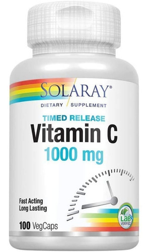 Vitamina C 100 Capsulas - Solaray - Unidad a $1689