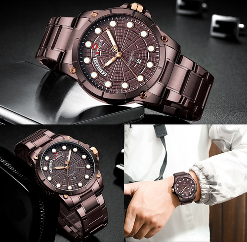 Naviforce Nf9152 Homens Marca Relógio De Quartzo Luminoso M