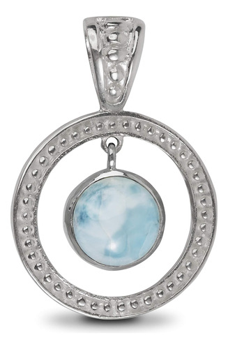 Colgante De Larimar Natural De Plata De Ley De Rocks Rocks C