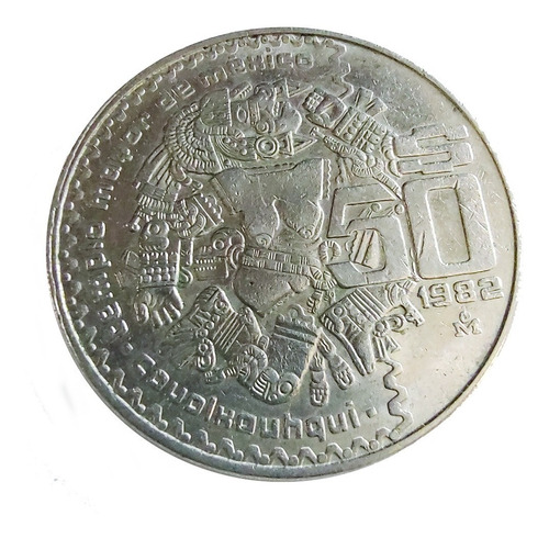 Moneda 50 Pesos Templo Mayor De México Coyolxauhqui 1982