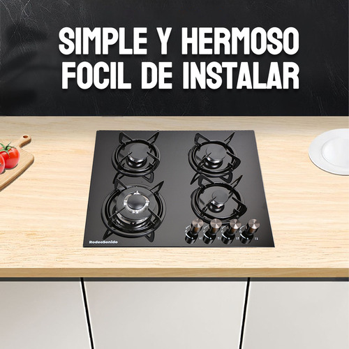 Parrilla Estufa Rs De Mesa De Gas De 4 Quemadores Empotrable