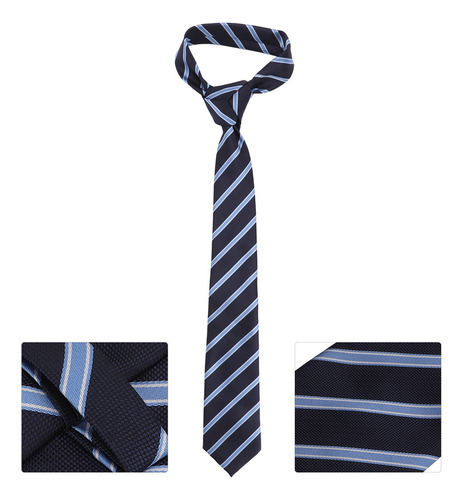Corbata A Rayas Corbatas Para Hombre Clásico Azul Casual Bus