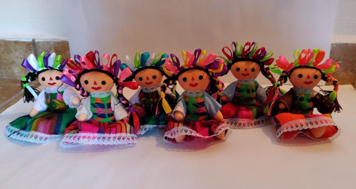 Muñeca De Trapo Artesanal Tradicional Lele Maria 14 Cm 6 Pzs