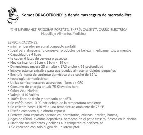 Imagen 5 de 8 de Nevera 4lt Electrica Enfría Calienta Frigobar Mini Portatil