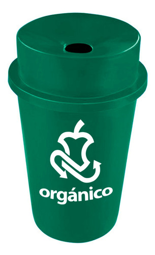 Bote De Basura 145 Litros Color Verde Reciclar Organico 