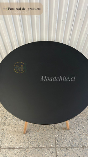 Juego Comedor Mesa Eames Redonda Negra 100cm 4 Sillas Eames