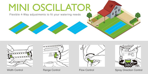 Eden 95124 Oscillating, Turbo, Adjustable, 4-way Sprinkler