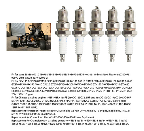 Bujía F7tc De 5 Piezas Para Champion 196cc 6.5 Hp 3000 3500