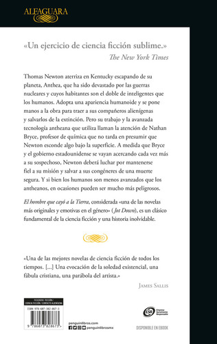 El hombre que cayó a la Tierra, de Walter Tevis., vol. 1.0. Editorial Alfaguara, tapa blanda, edición 1.0 en español, 2023