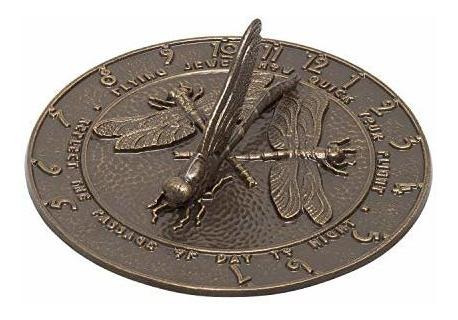 Whitehall Products Dragonfly Reloj De Sol, Bronce Francés