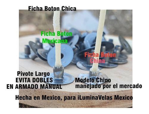 Imagen 5 de 6 de Ficha Botón Para Elaborar Velas 2000 Pz Hecho En México
