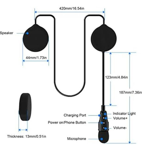 Ejeas E1+ Auriculares Bluetooth Para Casco De Moto, Auricula