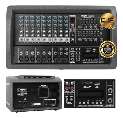 Consola Potenciada Moon 6612 Usb 12 Canale Mp3 Fx 800w Cjf